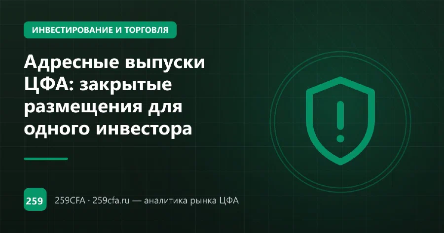 Адресные выпуски ЦФА: закрытые размещения для одного инвестора