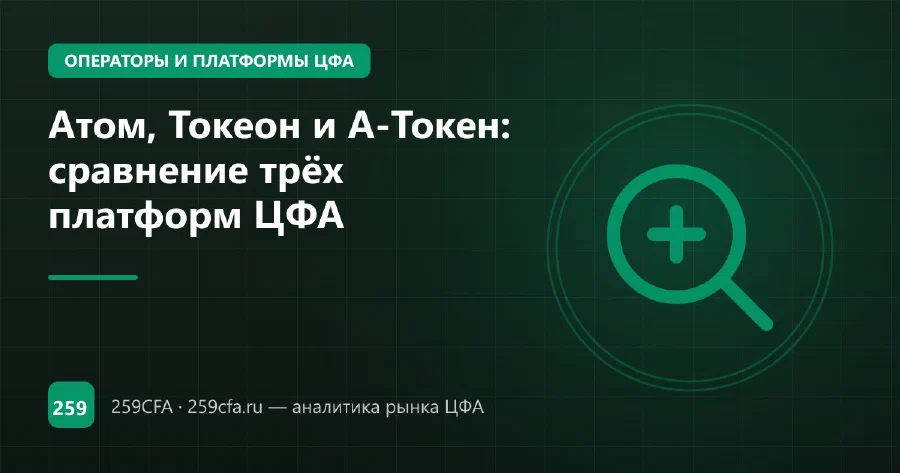 Атом, Токеон и А-Токен: сравнение трёх платформ ЦФА