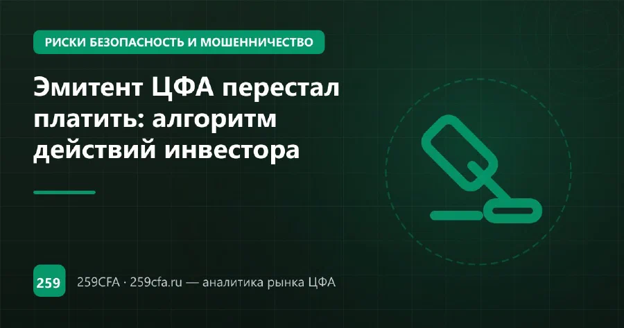 Эмитент ЦФА перестал платить: алгоритм действий инвестора