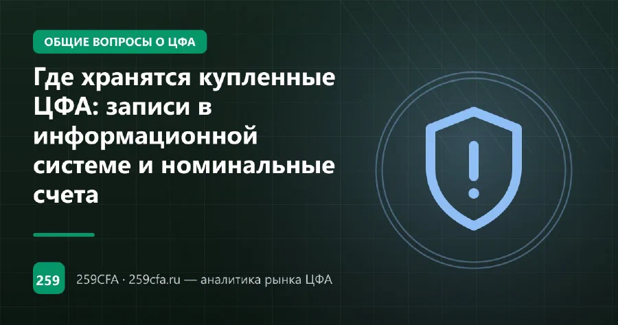 Где хранятся купленные ЦФА: записи в информационной системе и номинальные счета