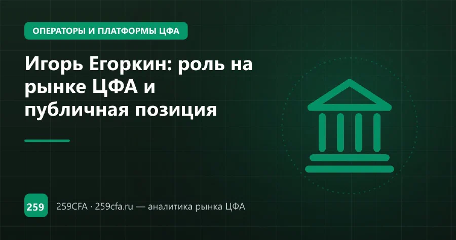 Игорь Егоркин: роль на рынке ЦФА и публичная позиция