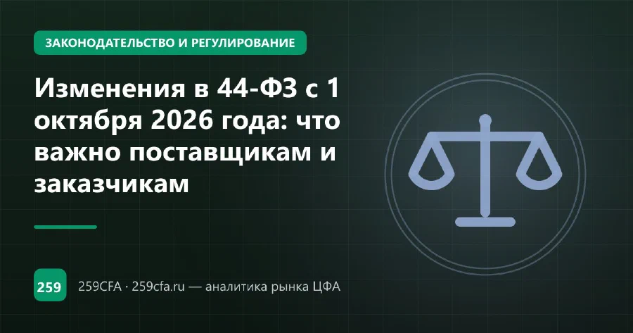 Изменения в 44-ФЗ с 1 октября 2026 года: что важно поставщикам и заказчикам