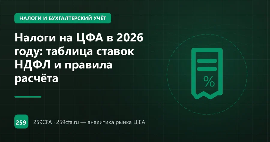 Налоги на ЦФА в 2026 году: таблица ставок НДФЛ и правила расчёта