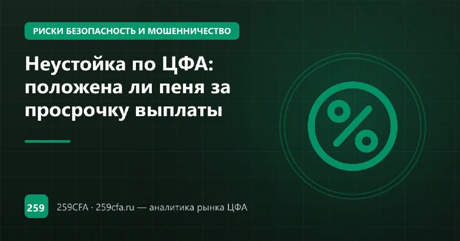 Неустойка по ЦФА: положена ли пеня за просрочку выплаты