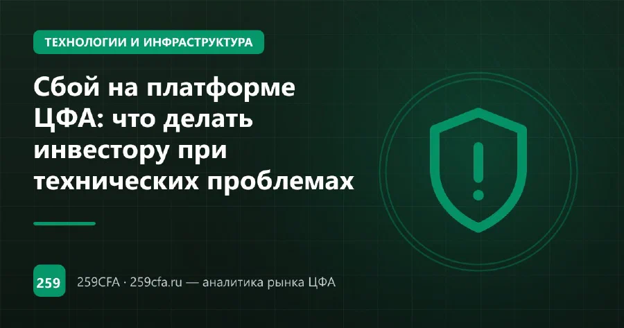 Сбой на платформе ЦФА: что делать инвестору при технических проблемах
