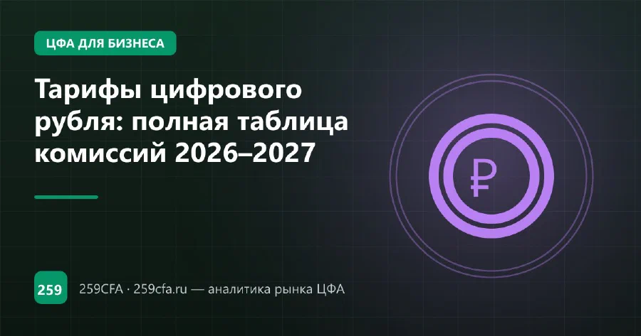 Тарифы цифрового рубля: полная таблица комиссий 2026–2027